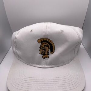 Vintage Gold Trojan Embroidered White Youngan Hat